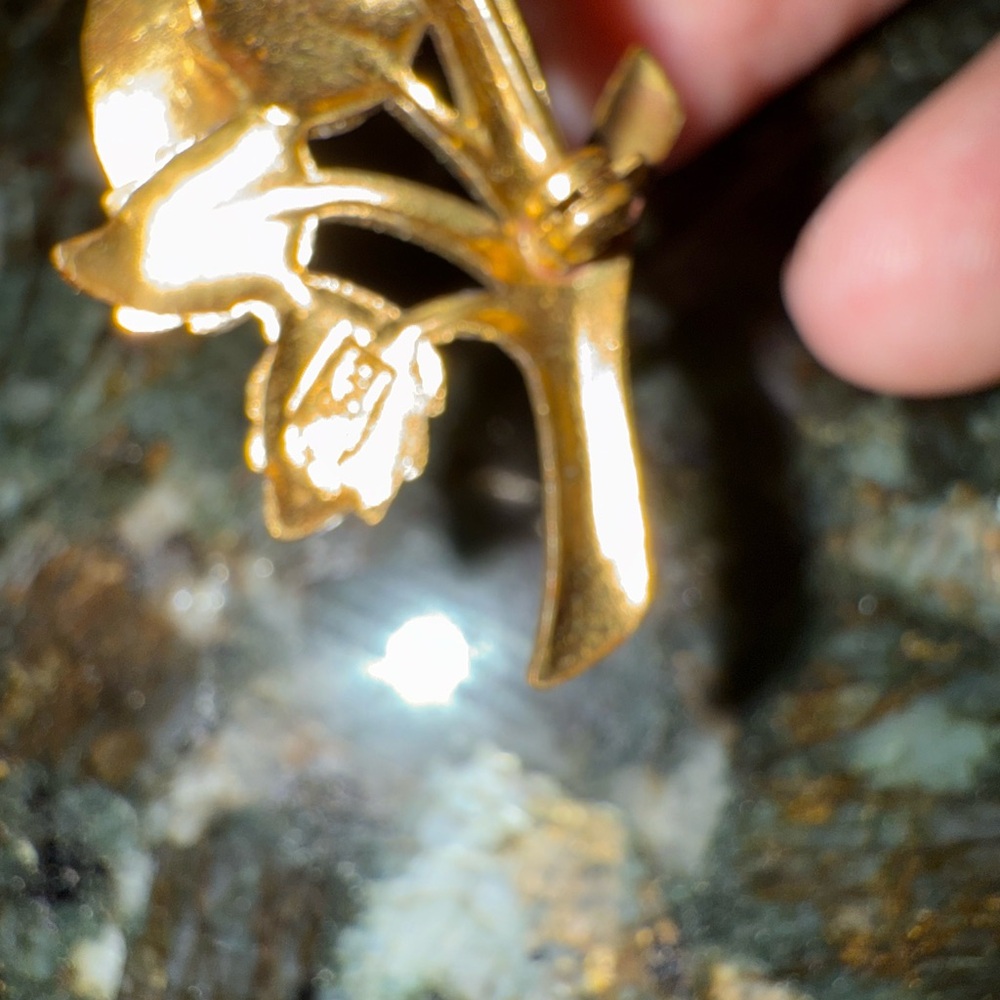 VTG Coro Pegasus Brooch Rose Flower Bronze Tone Estate Costume Pin‎ - Picture 4 of 6